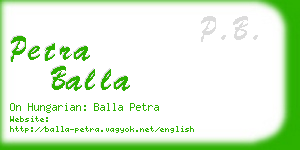 petra balla business card